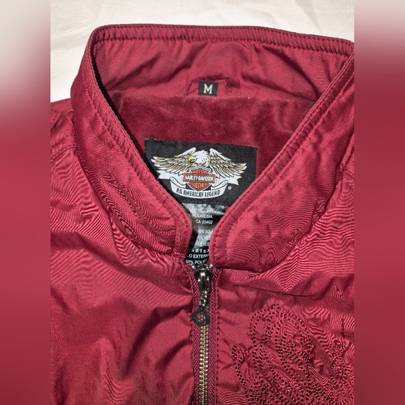 Harley-Davidson Maroon Embroidered Jacket Women's Medium - Picture 5 of 14
